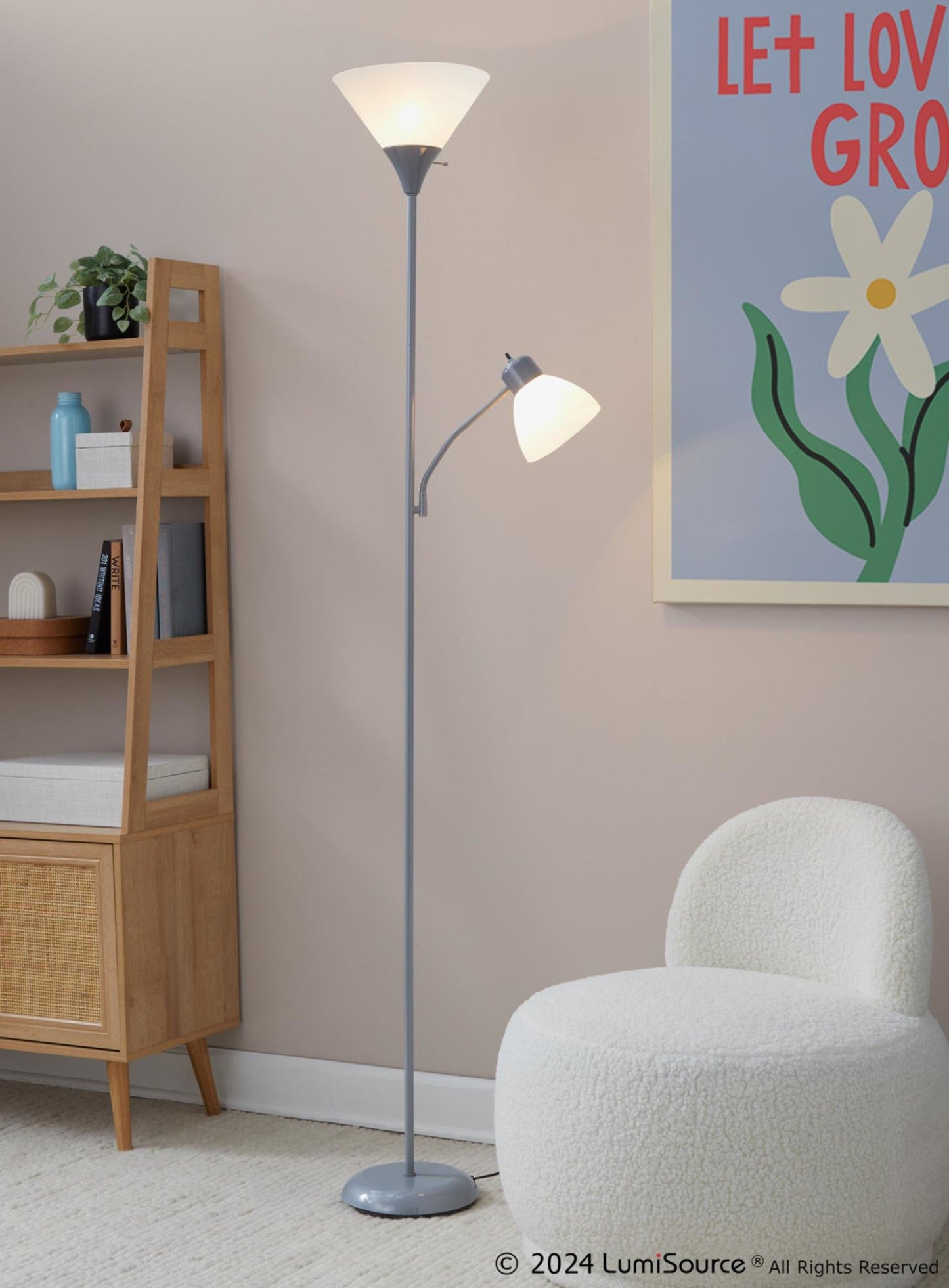 Majestic Office Furniture Pix 72" Metal Floor Lamp
