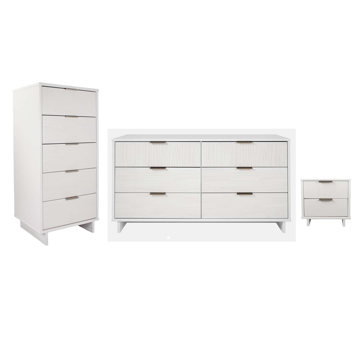 Manhattan Comfort 3-Piece Granville Dresser Set - Tall Narrow, Double Dresser, and Nightstand