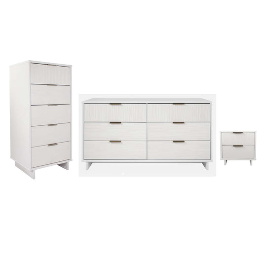 Manhattan Comfort 3-Piece Granville Dresser Set - Tall Narrow, Double Dresser, and Nightstand
