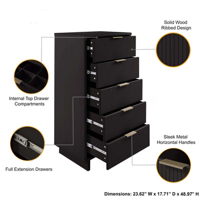 Manhattan Comfort 3-Piece Granville Dresser Set - Tall Narrow, Double Dresser, and Nightstand