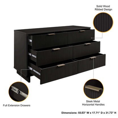 Manhattan Comfort 3-Piece Granville Dresser Set - Tall Narrow, Double Dresser, and Nightstand