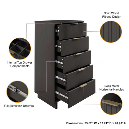 Manhattan Comfort 3-Piece Granville Dresser Set - Tall Narrow, Double Dresser, and Nightstand