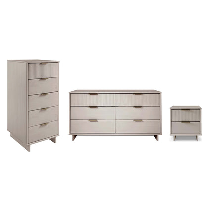 Manhattan Comfort 3-Piece Granville Dresser Set - Tall Narrow, Double Dresser, and Nightstand