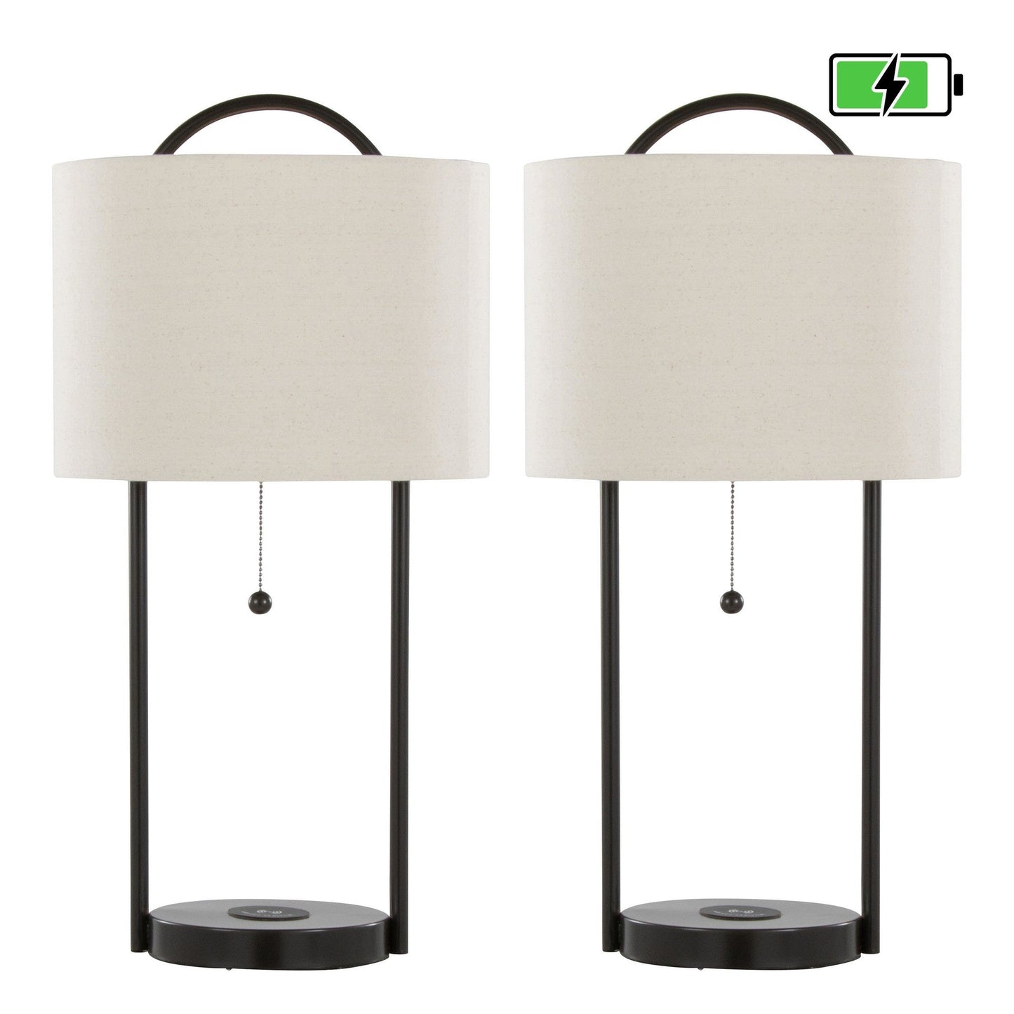 Majestic Office Furniture 28" Metal Table Lamp with Wireless Charging - Set of 2