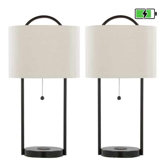 Majestic Office Furniture 28" Metal Table Lamp with Wireless Charging - Set of 2