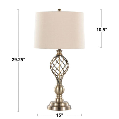 Majestic Office Furniture Twist 29" Metal Table Lamp - Set of 2