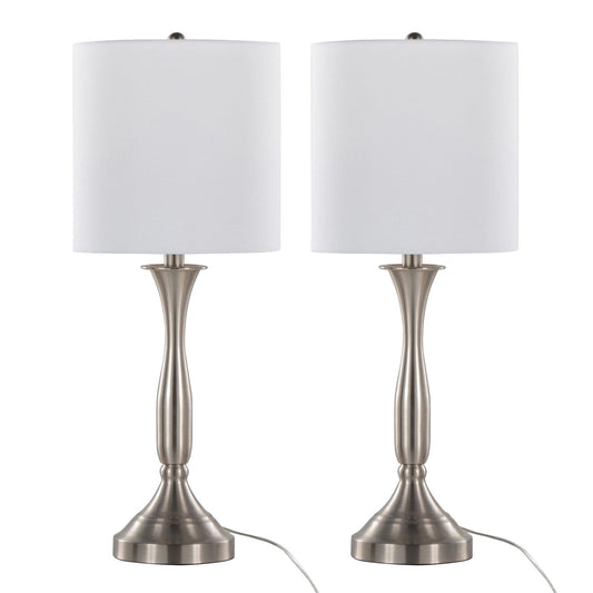 Majestic Office Furniture 25" Metal Table Lamp with Usb - Set of 2