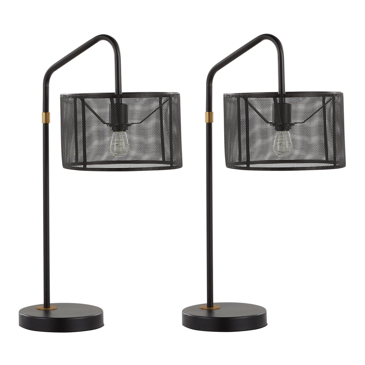 Majestic Office Furniture Mesh 27" Metal Task Lamp with Usb - Set of 2