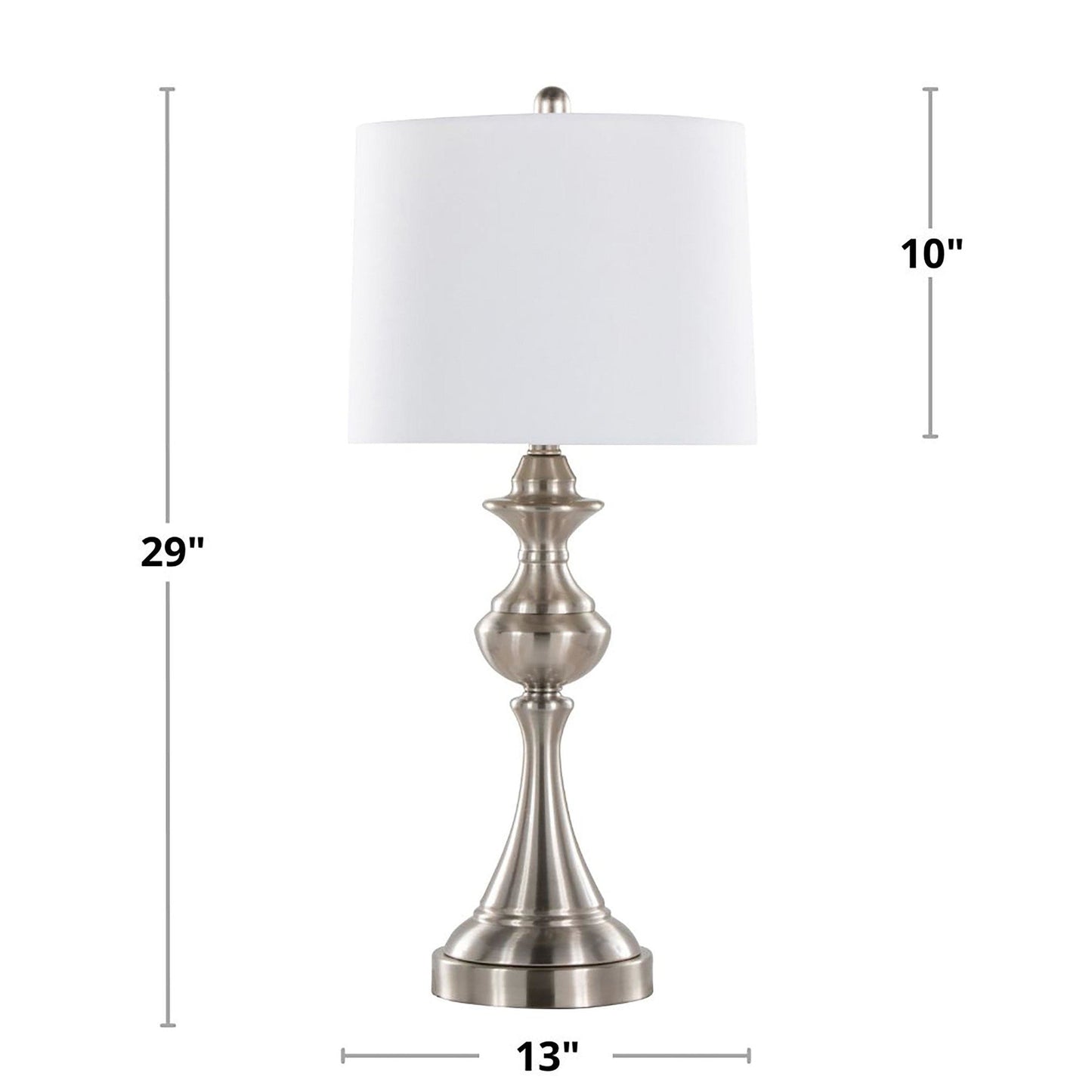 Majestic Office Furniture 29" Metal Table Lamp with Usb - Set of 2