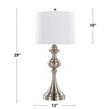 Majestic Office Furniture 29" Metal Table Lamp with Usb - Set of 2