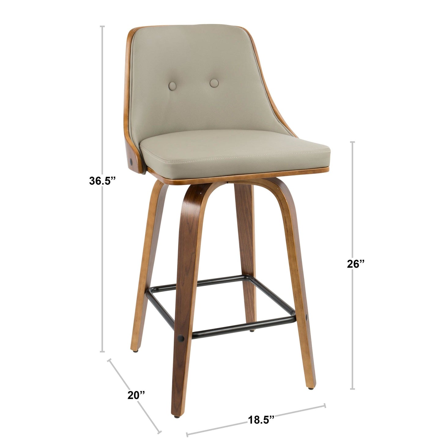 Majestic Office Furniture 26" Fixed-Height Counter Stool - Set of 2