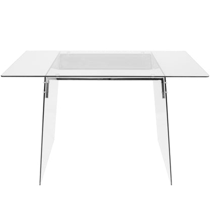 Glacier Contemporary Desk in Clear and Chrome