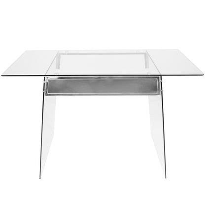 Glacier Contemporary Desk in Clear and Chrome