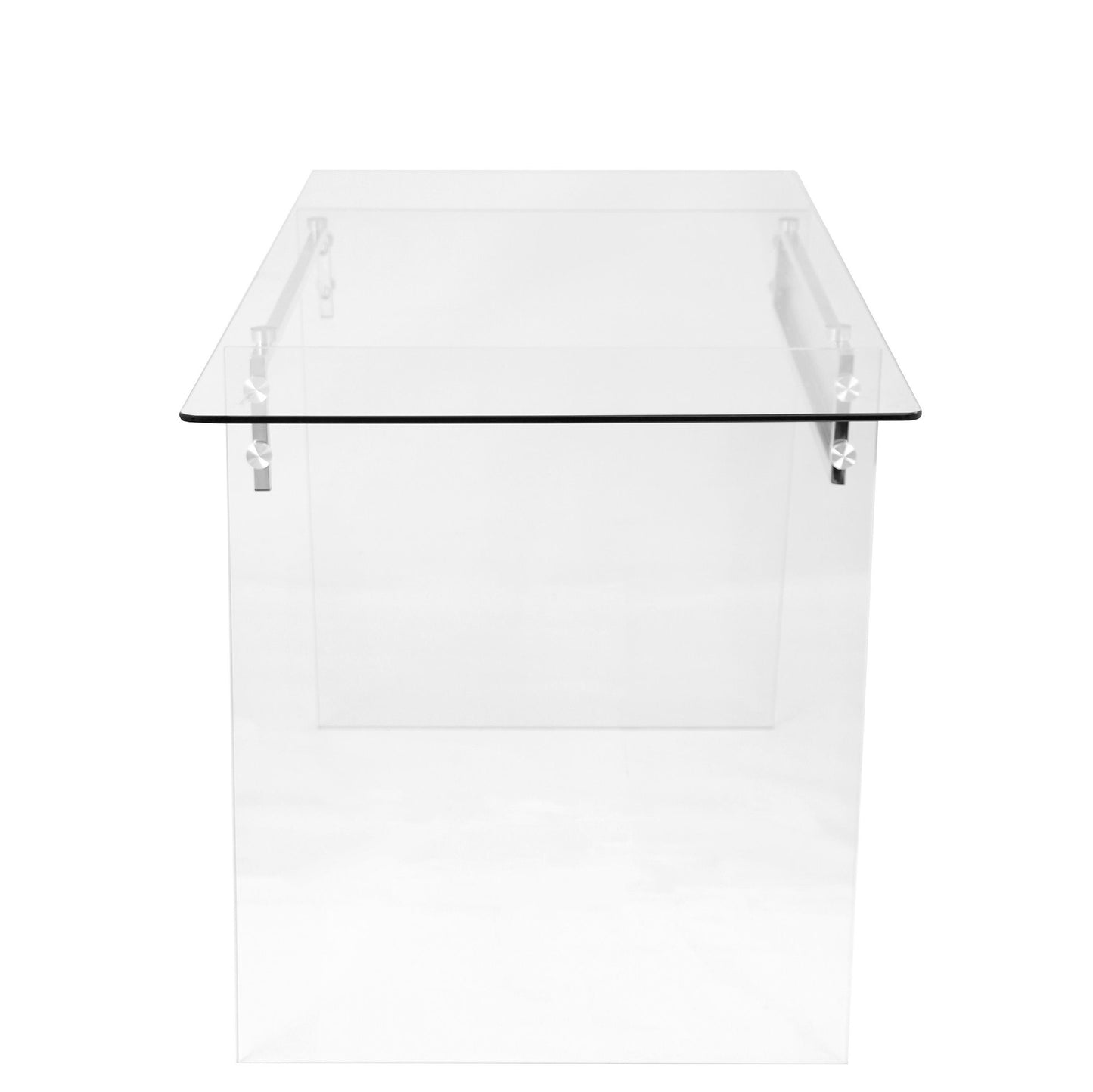 Glacier Contemporary Desk in Clear and Chrome