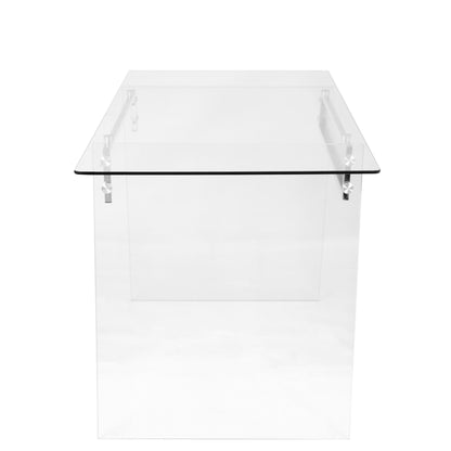 Glacier Contemporary Desk in Clear and Chrome