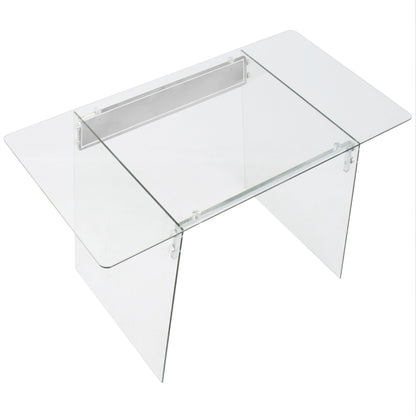 Glacier Contemporary Desk in Clear and Chrome