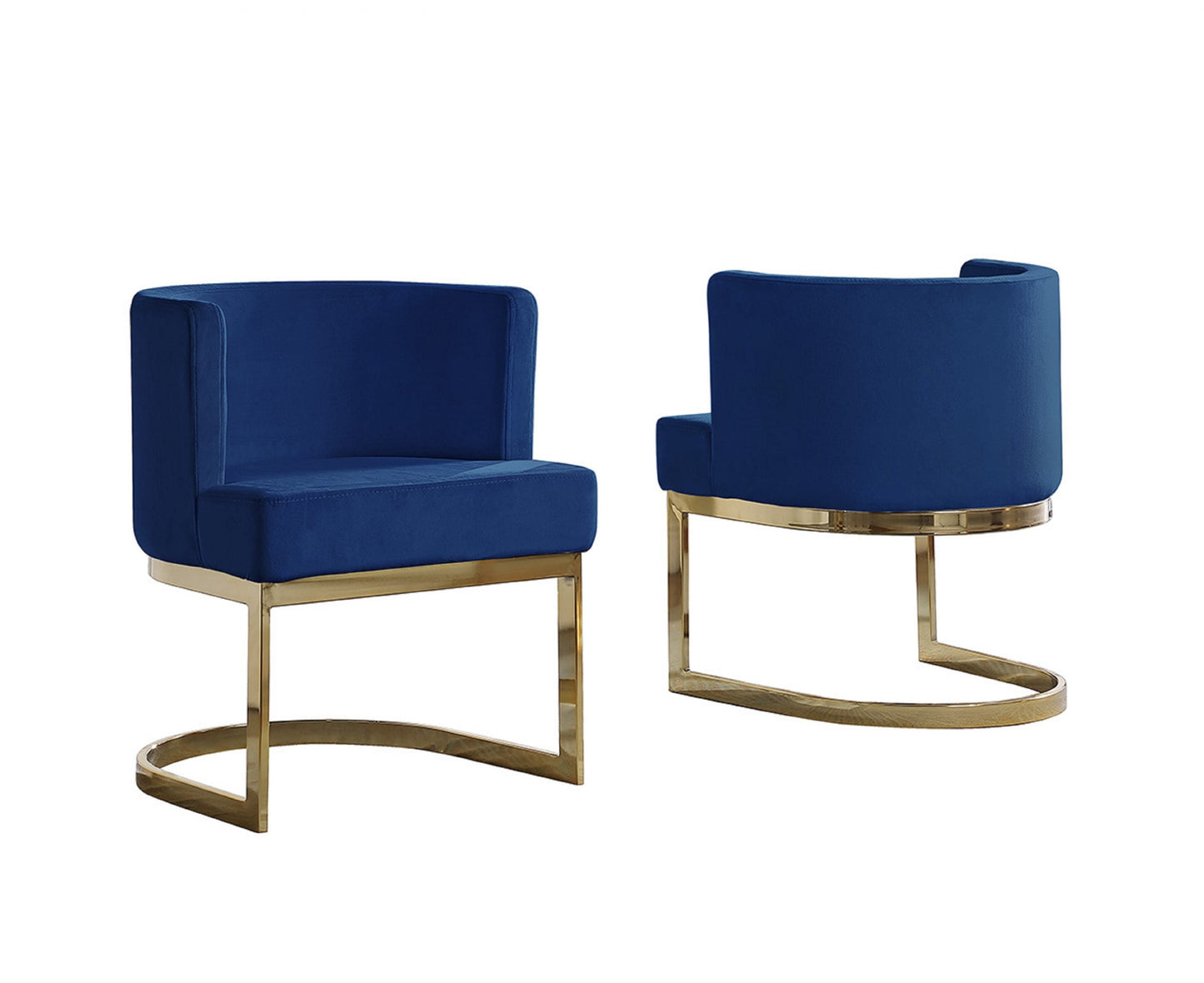 Velvet Side Chair with Gold, Chrome Base – Single