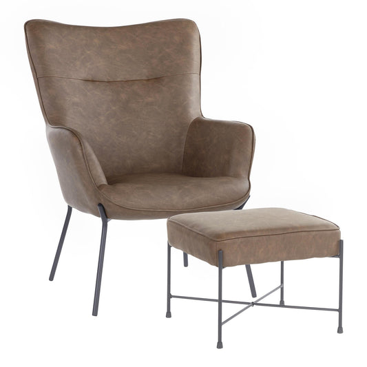 Lumisource Izzy Lounge Chair + Ottoman Set