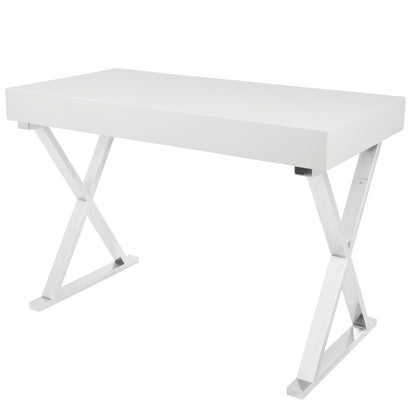 Luster Contemporary Desk in White