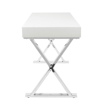 Luster Contemporary Desk in White