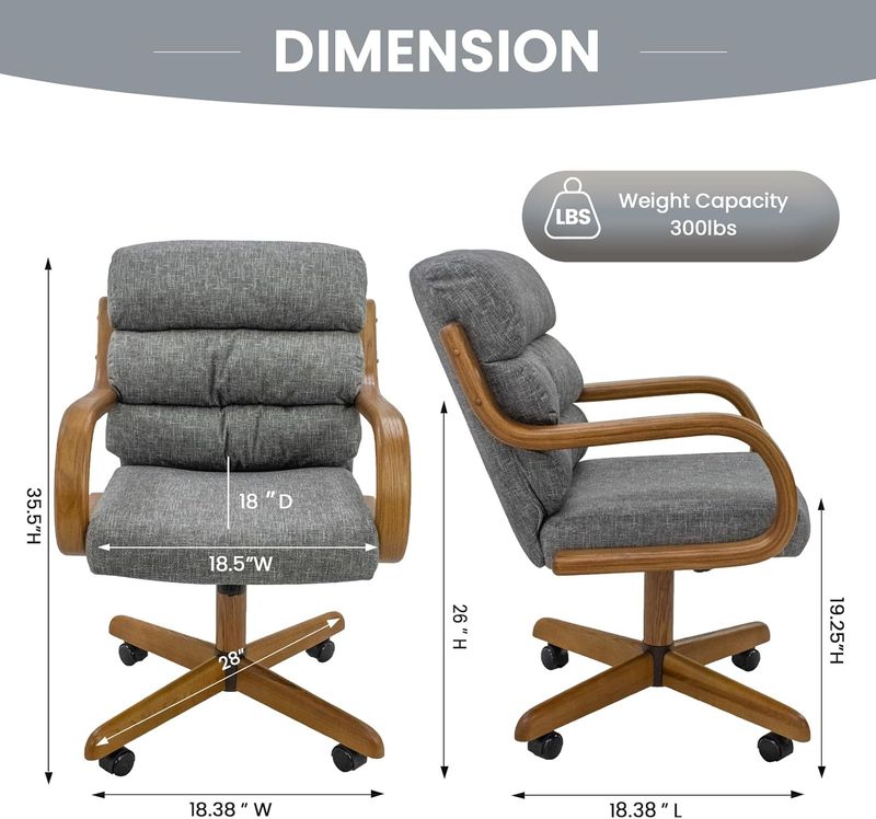 Chromcraft Douglas D9550 Casual Dining Chair Caster Swivel Tilt Fabric Dinning Chair with ASH farbic
