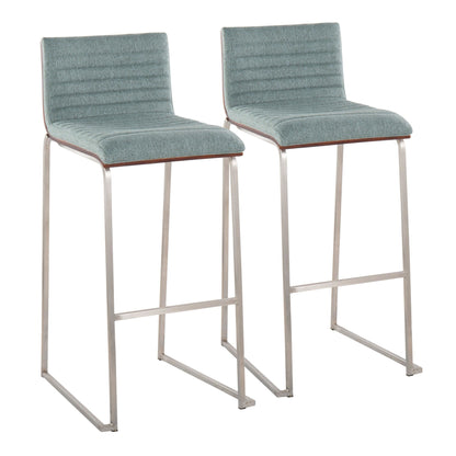 Majestic Office Furniture Mara 30" Fixed-Height Barstool - Set of 2