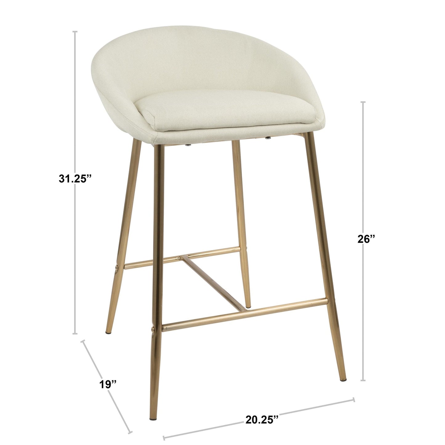 Majestic Office Furniture 26" Fixed-Height Counter Stool - Set of 2