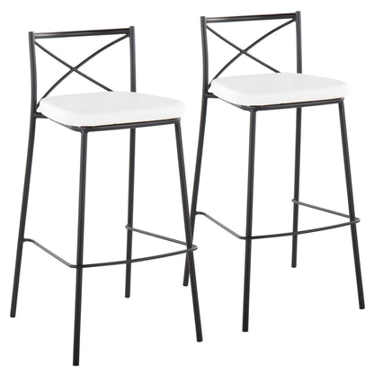 Majestic Office Furniture Charlotte 30" Fixed-Height Barstool - Set of 2