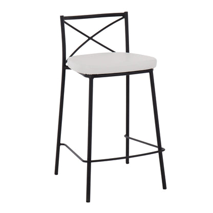 Majestic Office Furniture Charlotte 25" Fixed-Height Counter Stool - Set of 2