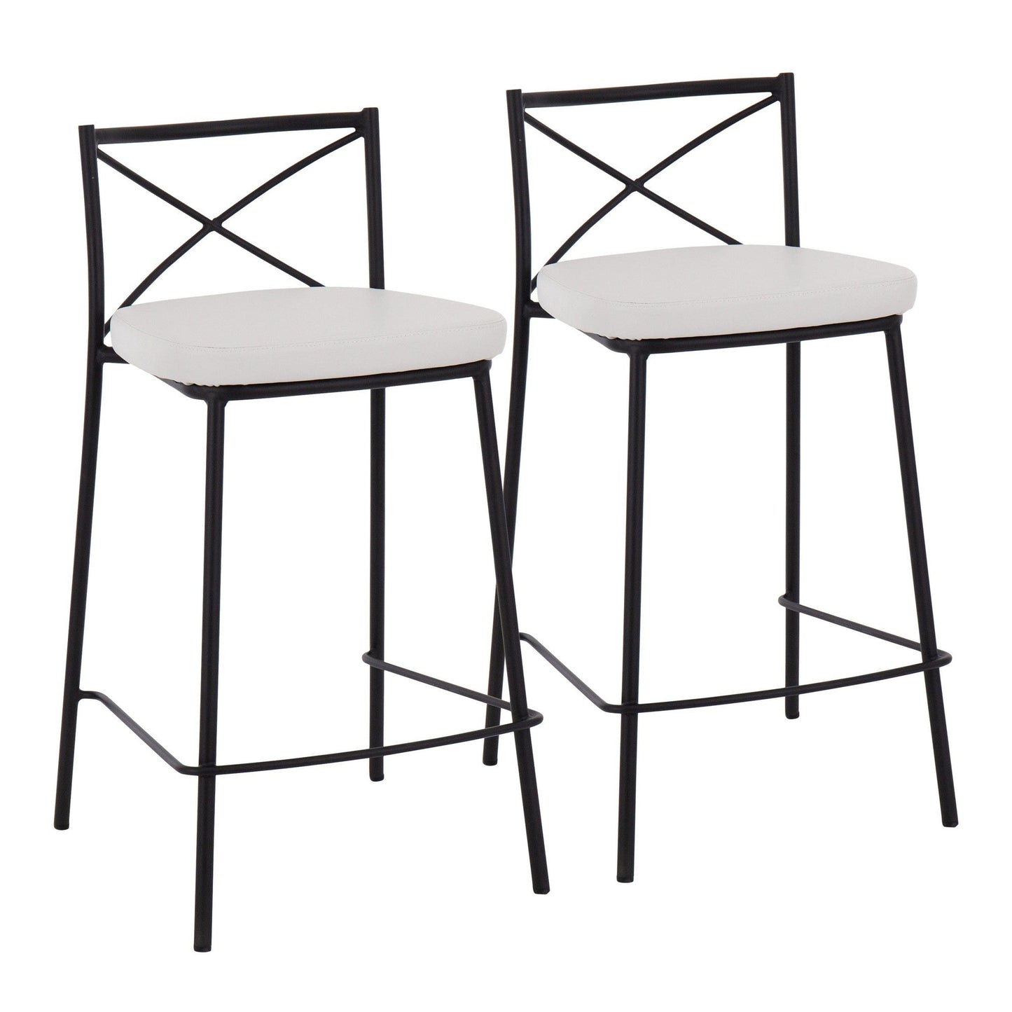 Majestic Office Furniture Charlotte 25" Fixed-Height Counter Stool - Set of 2