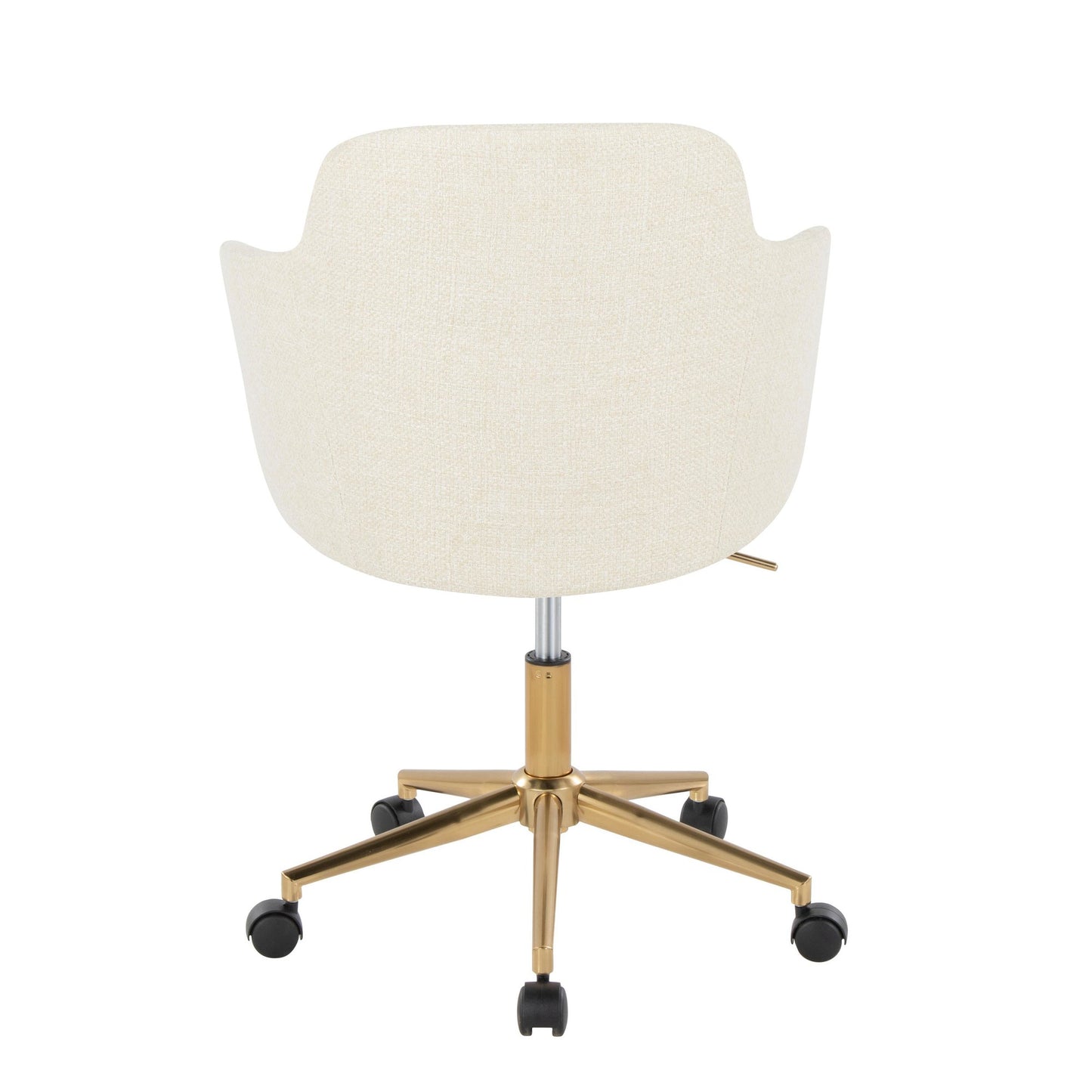 Boyne Contemporary Office Chair in Gold Metal and Cream Fabric