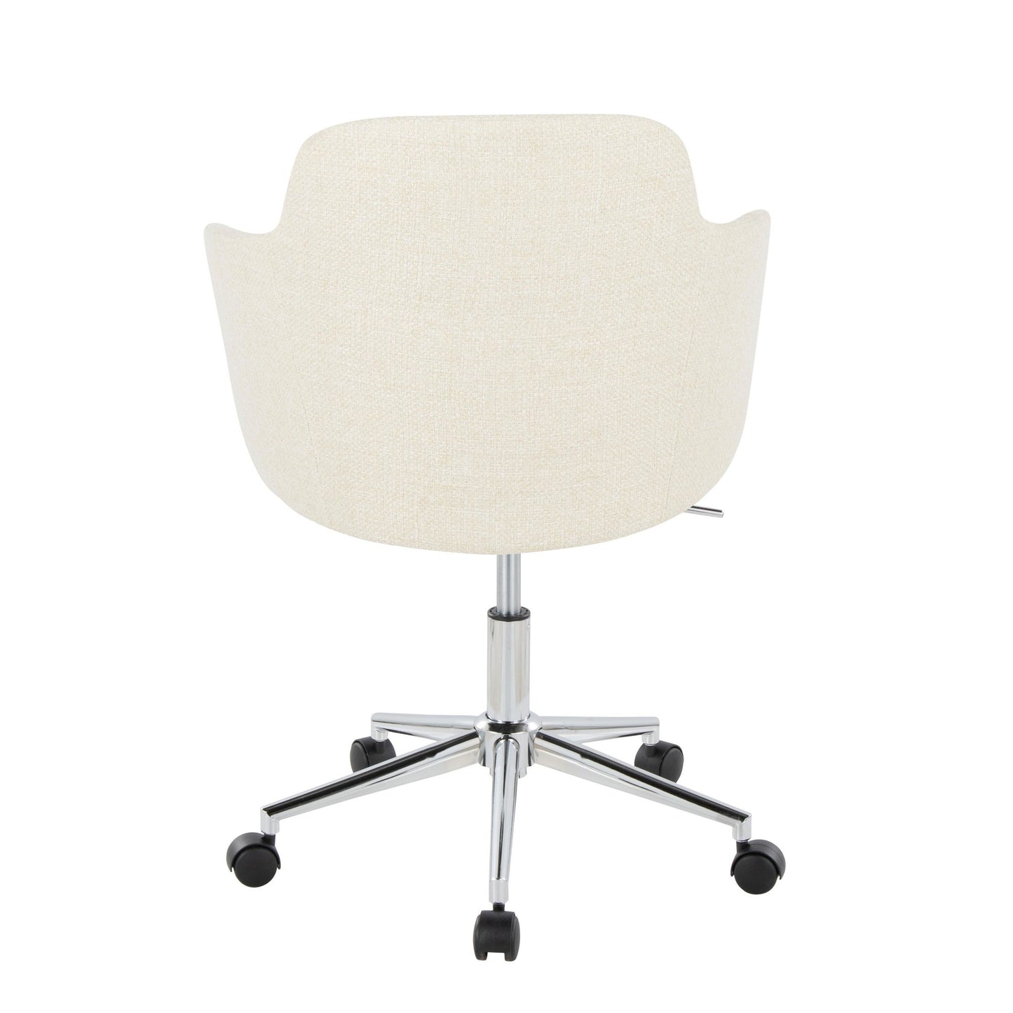 Boyne Contemporary Office Chair in Gold Metal and Cream Fabric