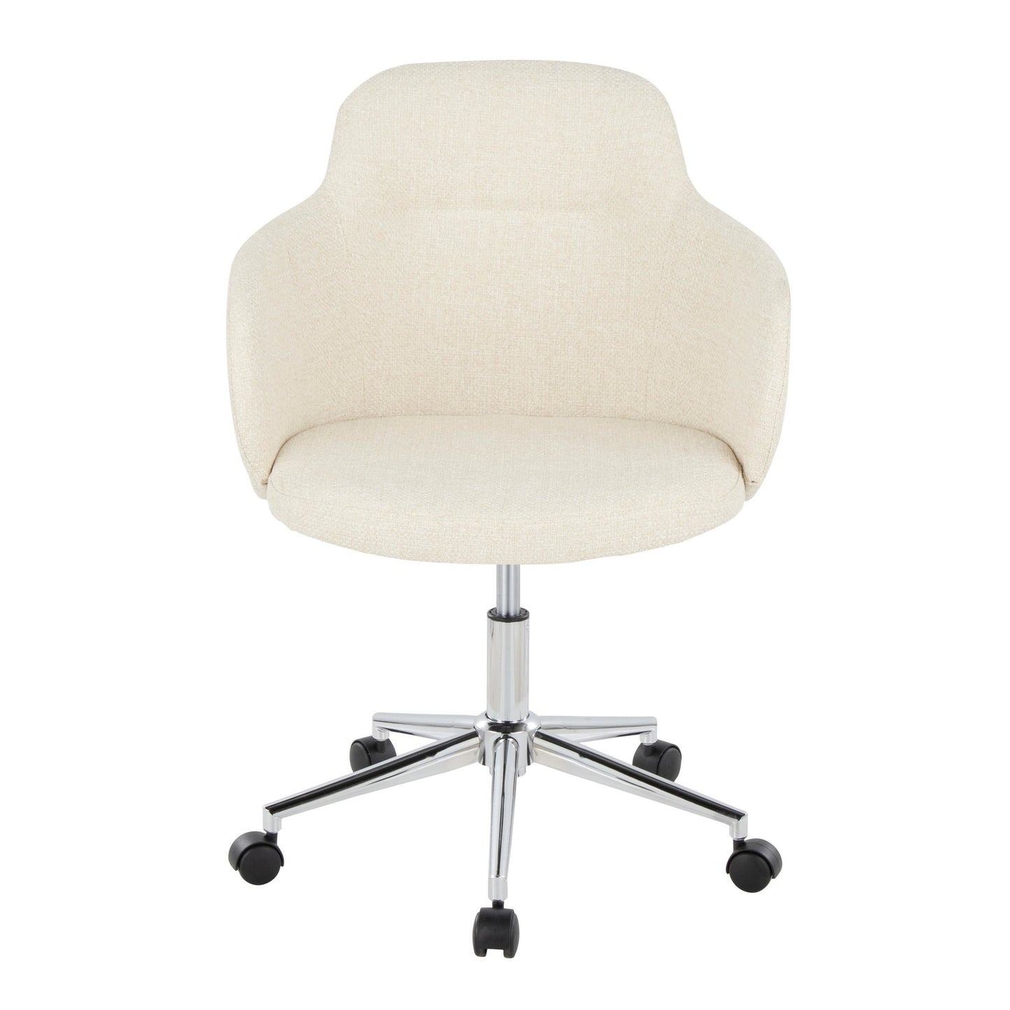 Boyne Contemporary Office Chair in Gold Metal and Cream Fabric