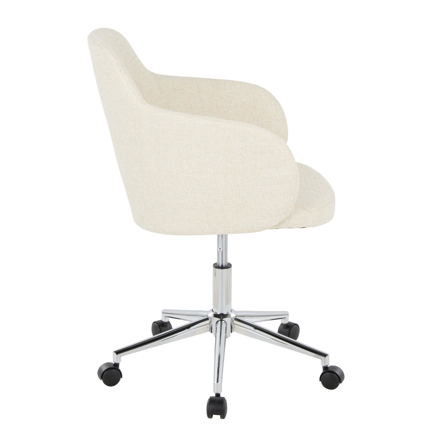 Boyne Contemporary Office Chair in Gold Metal and Cream Fabric