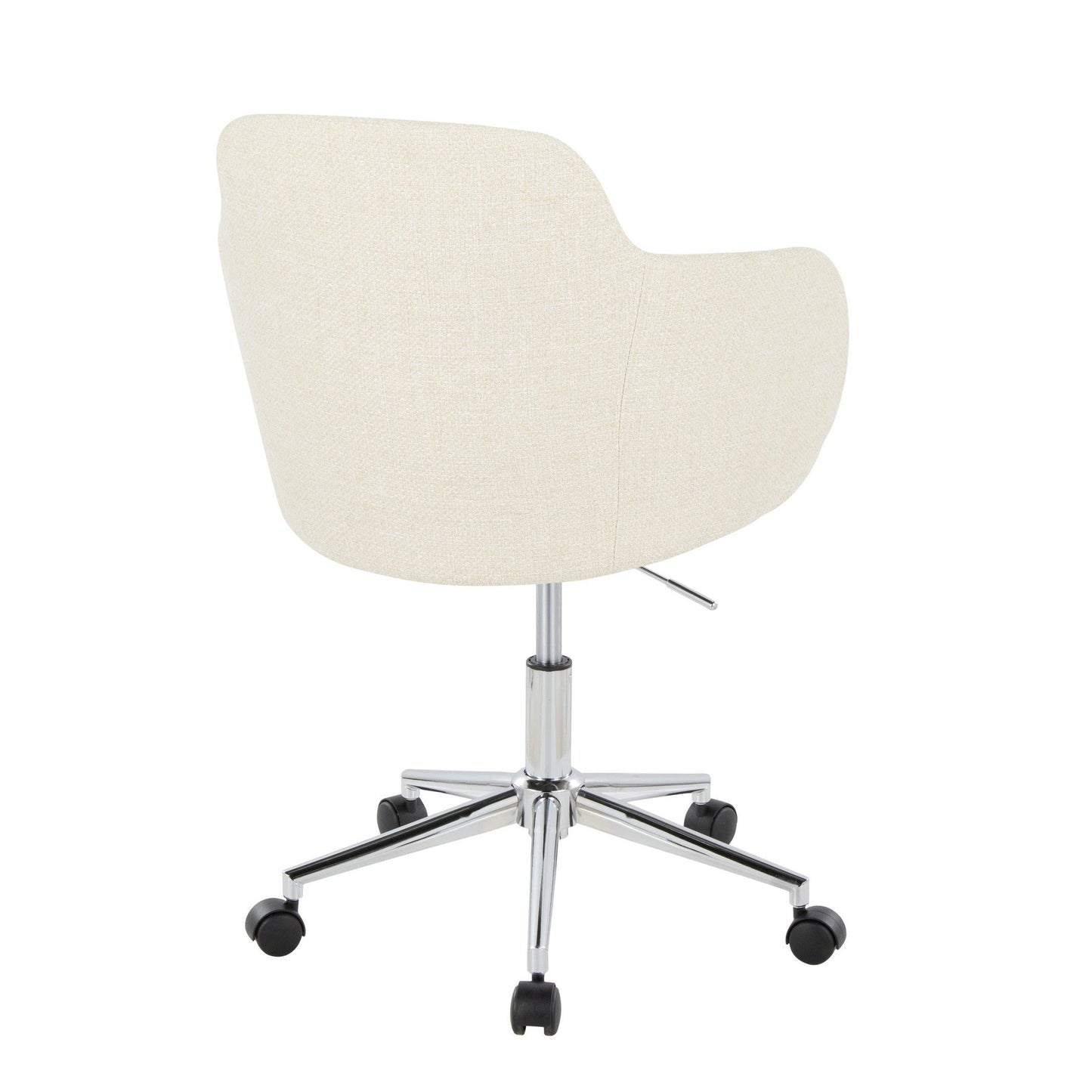 Boyne Contemporary Office Chair in Gold Metal and Cream Fabric