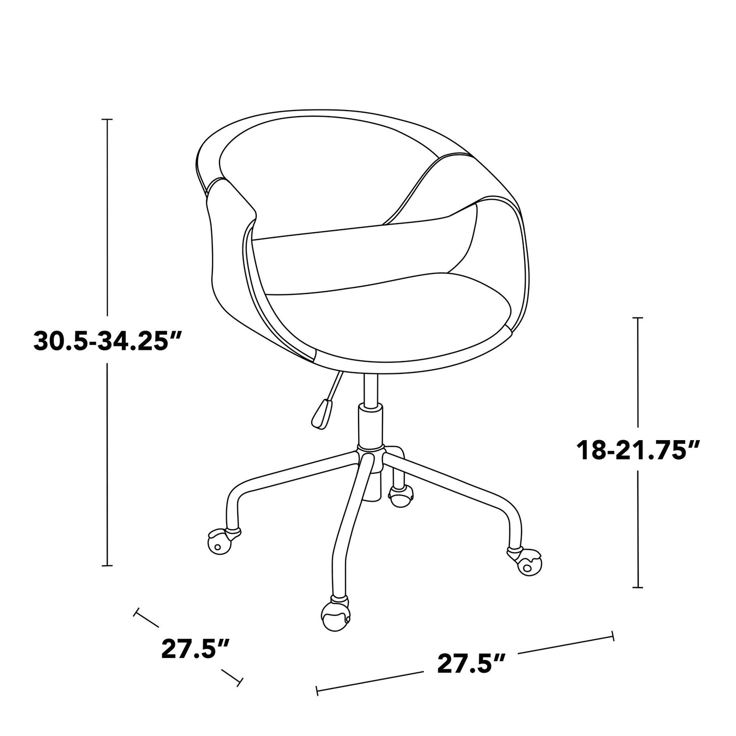 Lumisource Curvo Upholstered 4-star Task Chair