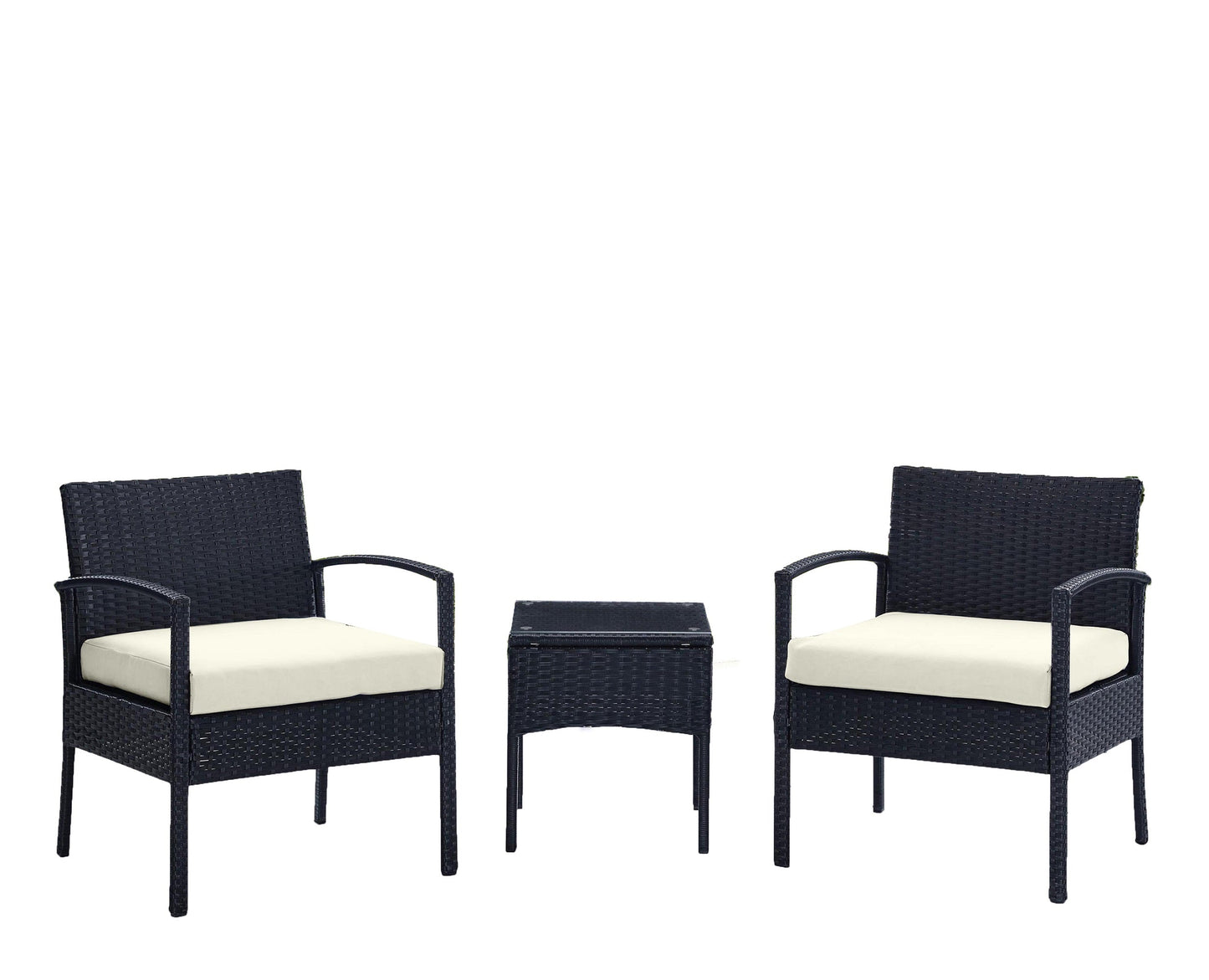 Manhattan Comfort 3-Piece Noli Patio 2- Person Seating Group with End Table