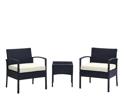 Manhattan Comfort 3-Piece Noli Patio 2- Person Seating Group with End Table