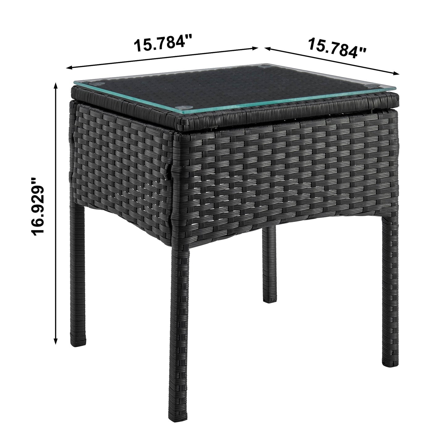 Manhattan Comfort 3-Piece Noli Patio 2- Person Seating Group with End Table