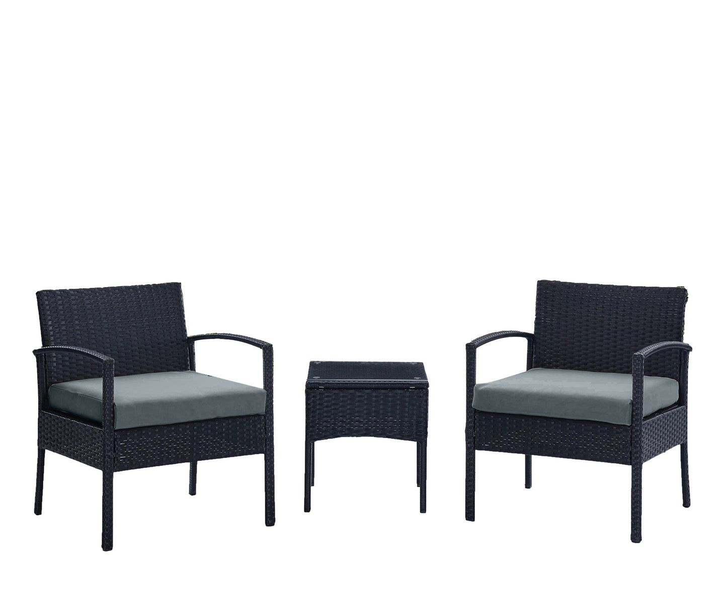 Manhattan Comfort 3-Piece Noli Patio 2- Person Seating Group with End Table