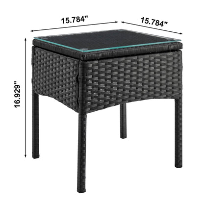 Manhattan Comfort 3-Piece Noli Patio 2- Person Seating Group with End Table