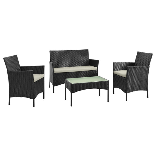 Manhattan Comfort 4-Piece Imperia Patio 4- Person Conversation Set with Coffee Table