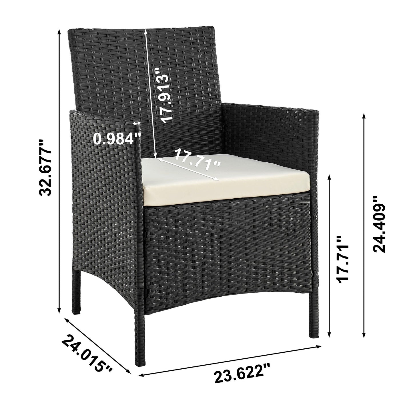 Manhattan Comfort 4-Piece Imperia Patio 4- Person Conversation Set with Coffee Table