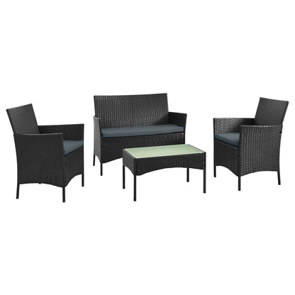 Manhattan Comfort 4-Piece Imperia Patio 4- Person Conversation Set with Coffee Table