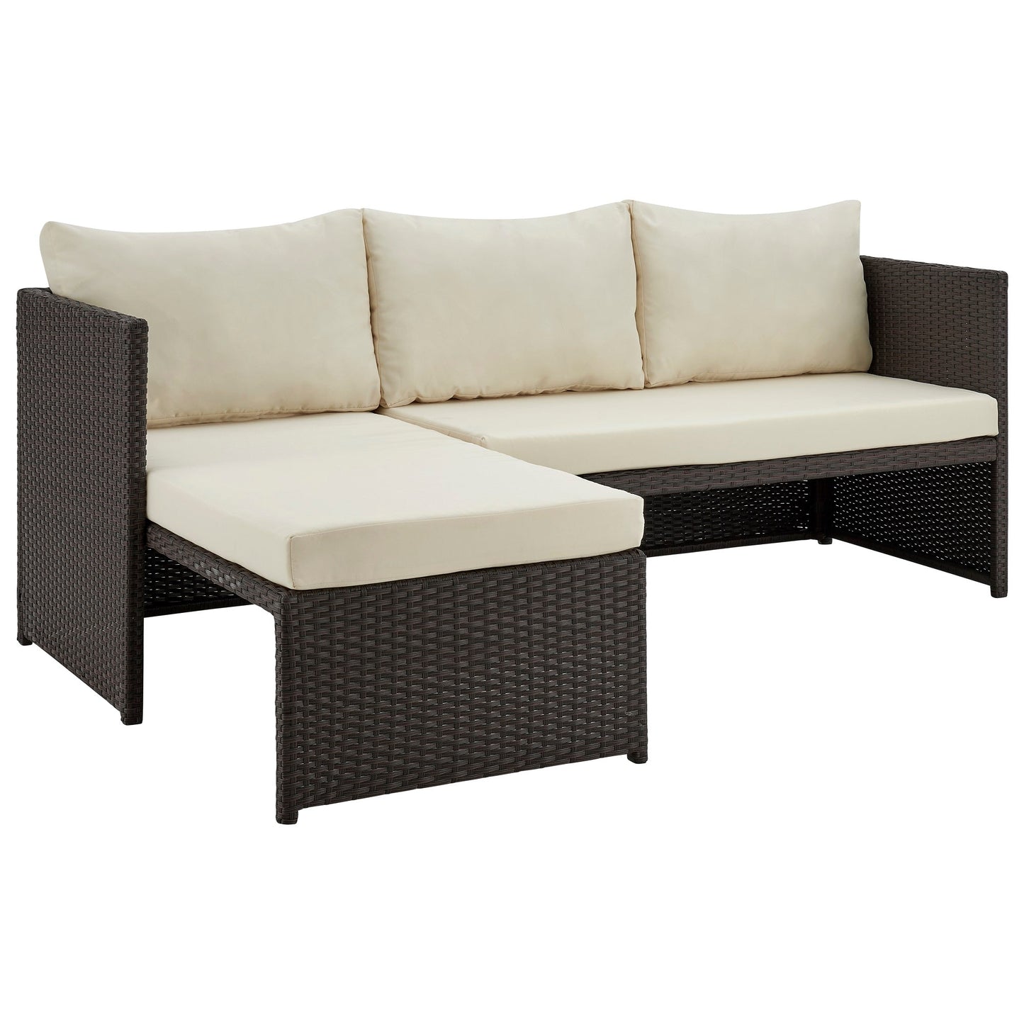 Manhattan Comfort 3-Piece Menton Patio 2-Seater and Lounge Chair with Coffee Table