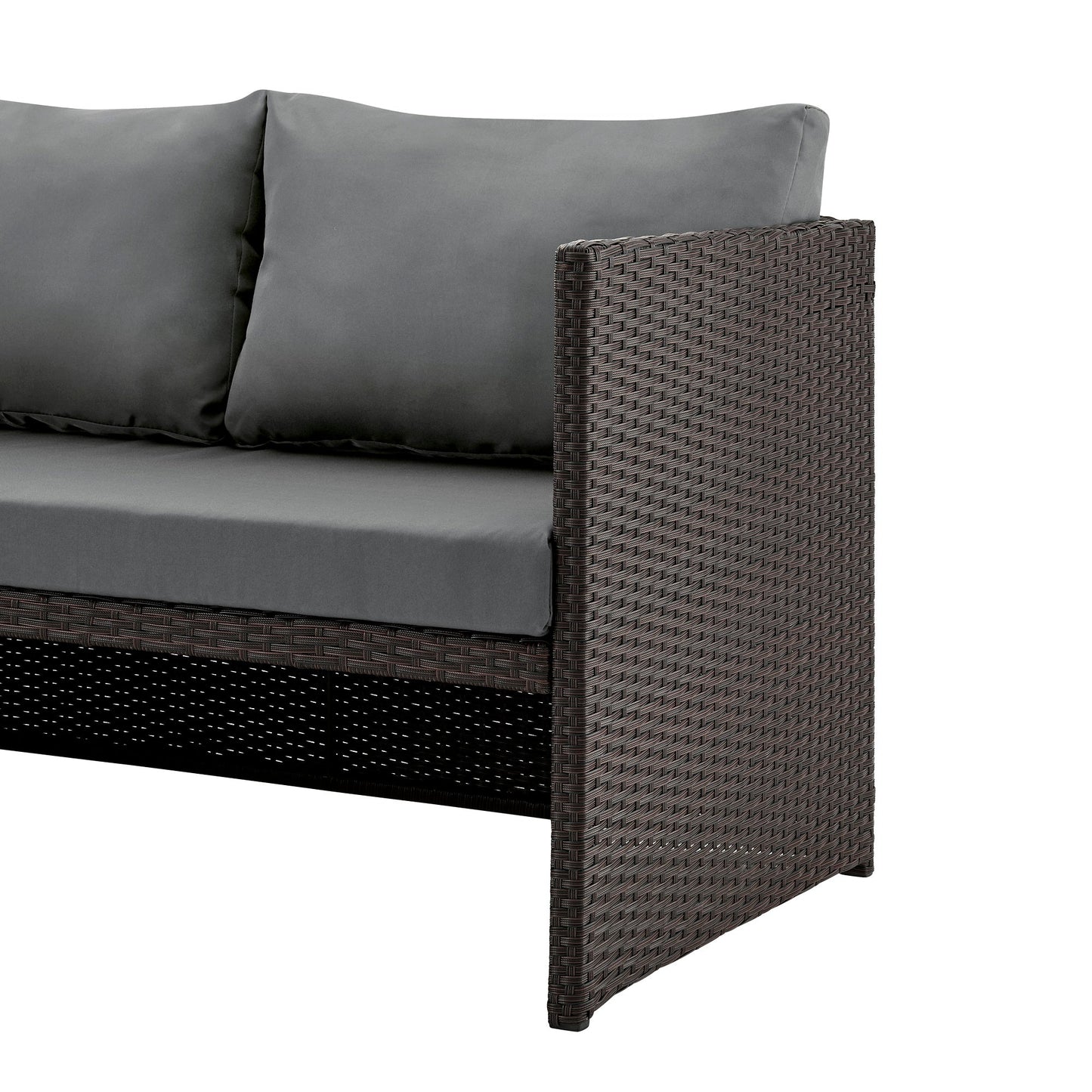Manhattan Comfort 3-Piece Menton Patio 2-Seater and Lounge Chair with Coffee Table