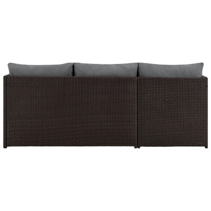 Manhattan Comfort 3-Piece Menton Patio 2-Seater and Lounge Chair with Coffee Table