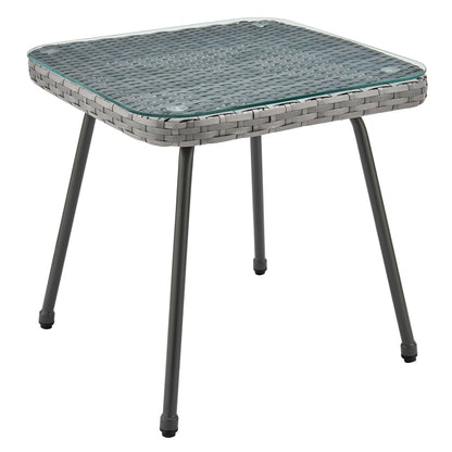 Manhattan Comfort 3-Piece Cannes Patio 2- Person Seating Group with End Table