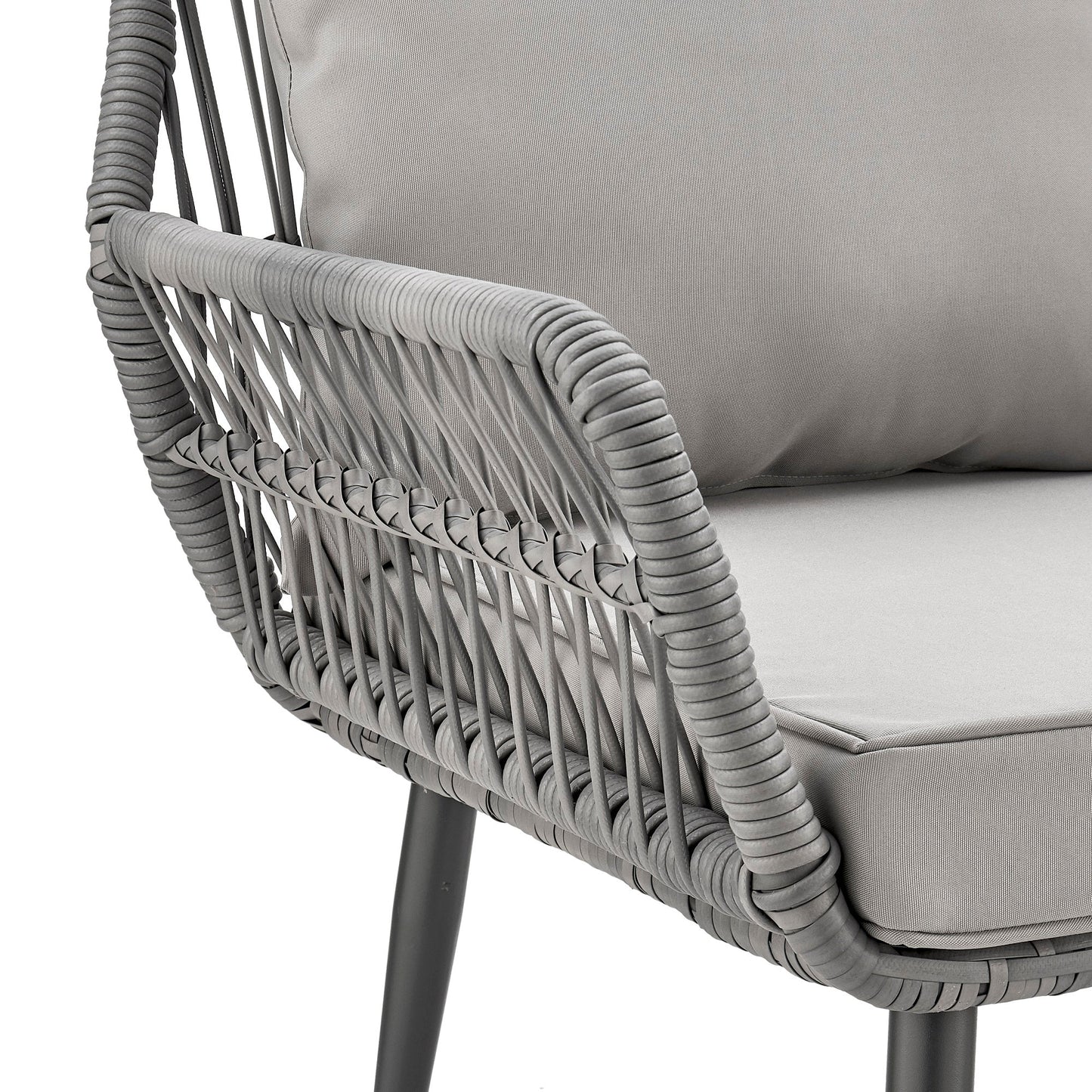 Manhattan Comfort 3-Piece Cannes Patio 2- Person Seating Group with End Table