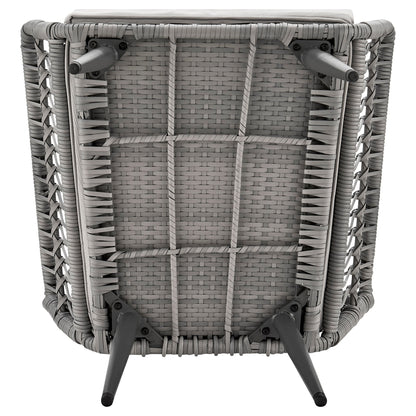 Manhattan Comfort 3-Piece Cannes Patio 2- Person Seating Group with End Table
